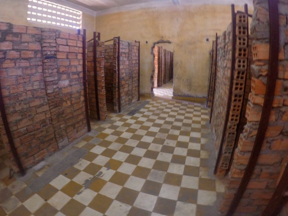 Holding cells at Tuol Sleng