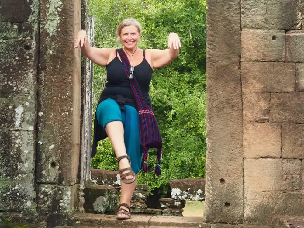 Nicky "poses" at Siem Reap