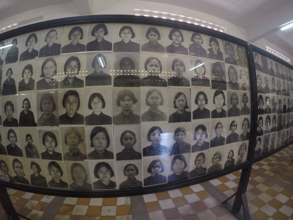 Photos of victims at Tuol Sleng