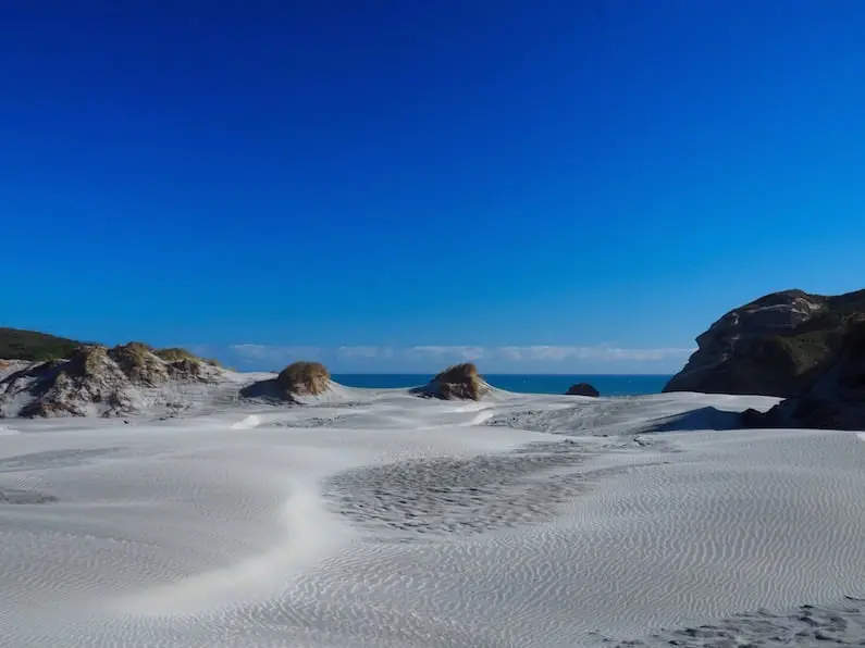 Sand dunes on Wharariki Beach