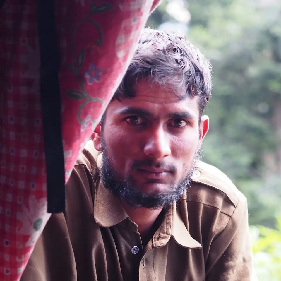 A nomadic shepherd visits our camp