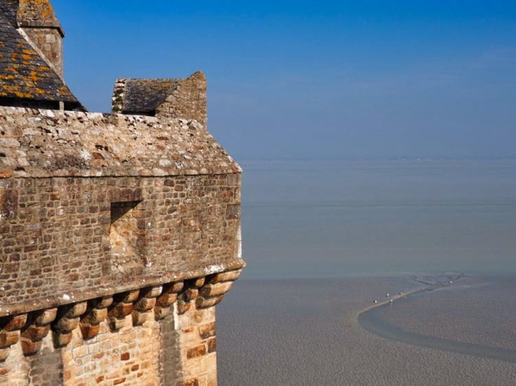 Le Mont Saint-Michel - looking out to sea from the ramparts