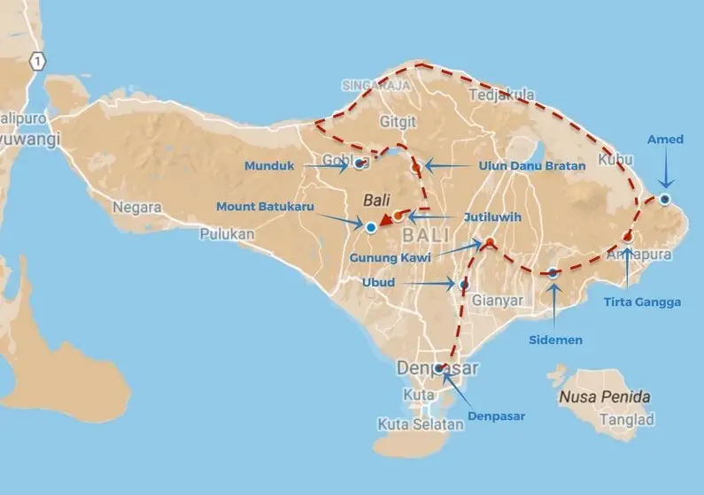Bali route.