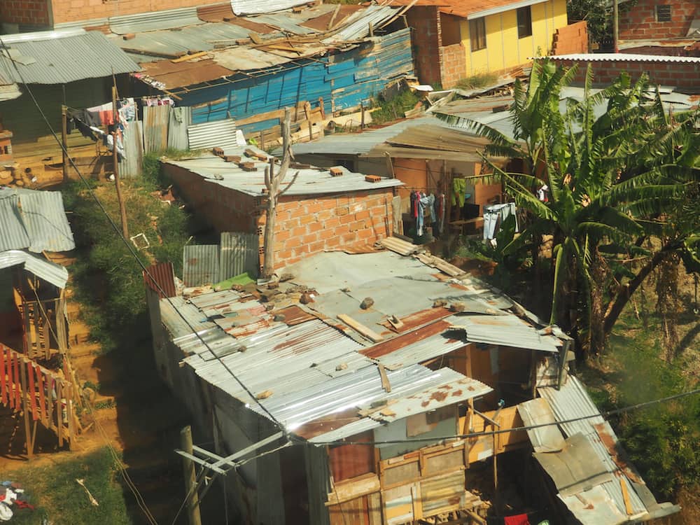 Slums in Santo Domingo barrio - Medellin itinerary