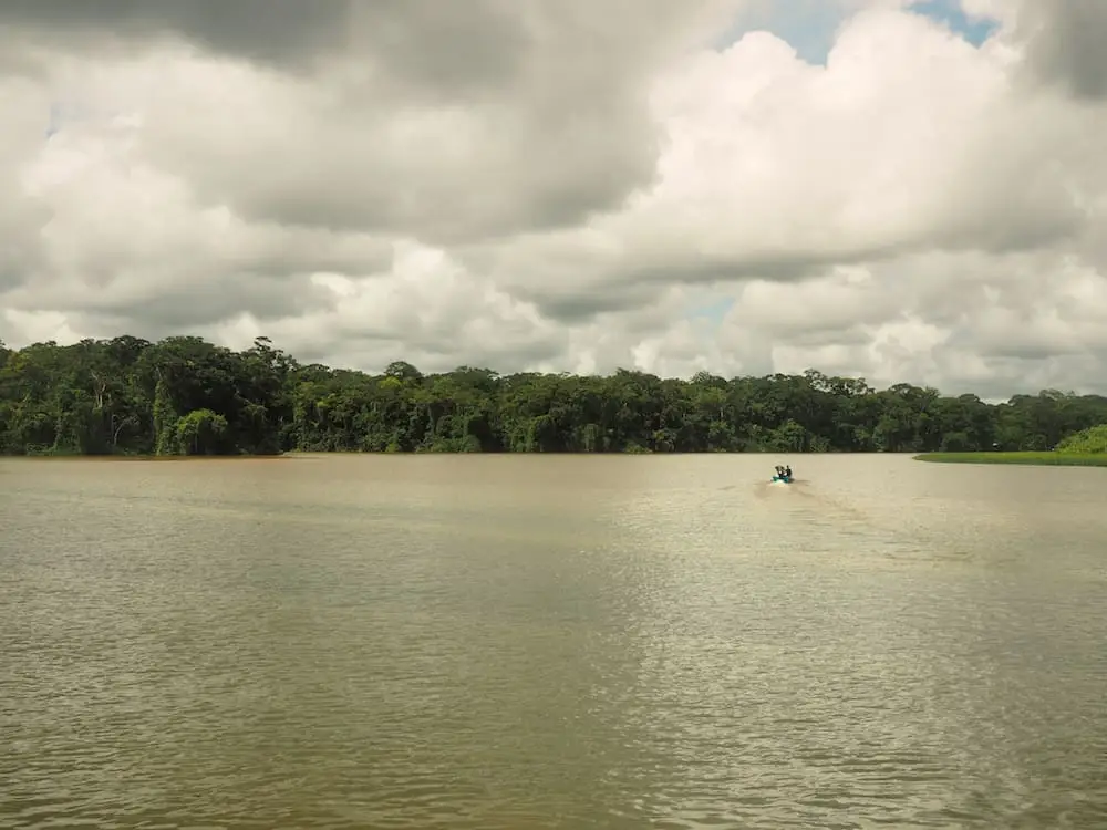 Boat heading towards Tortuguero National Park