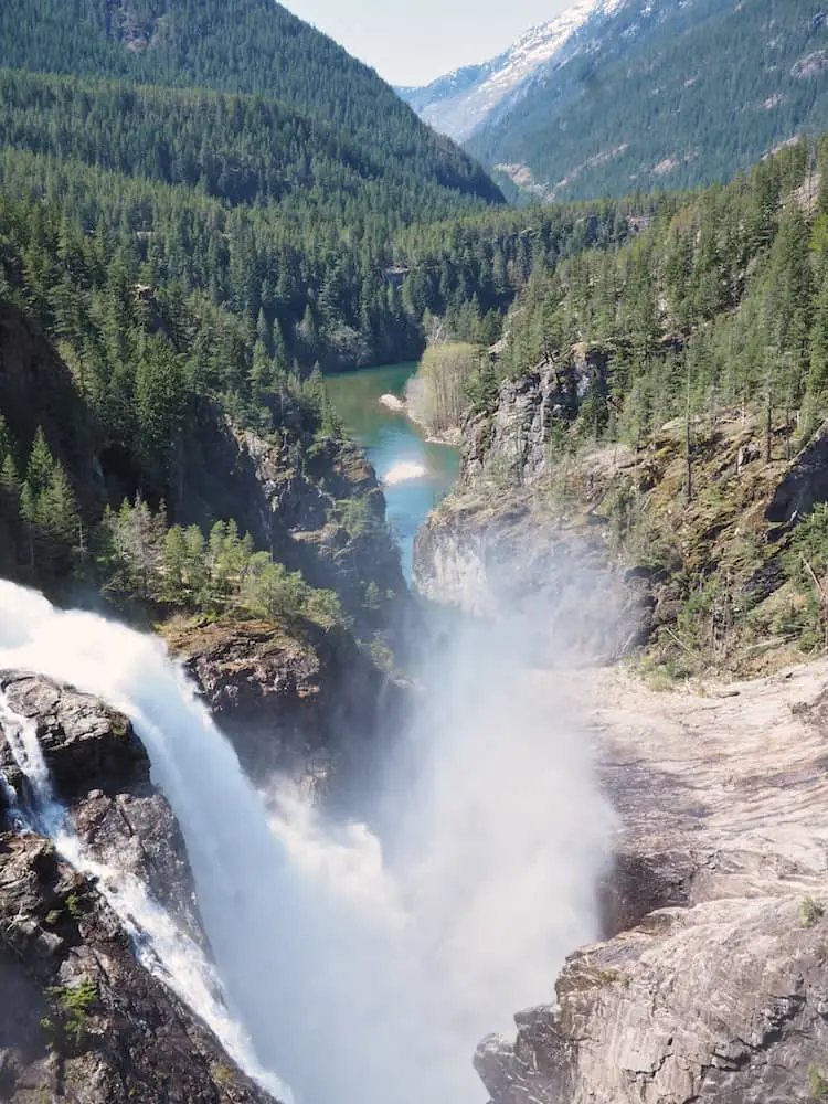 The Skagit River flows through Diablo Dam