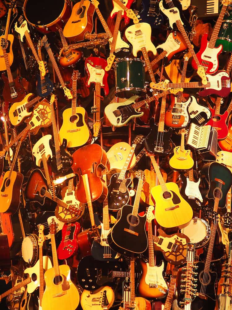 Guitar display at the Museum Of Pop Culture