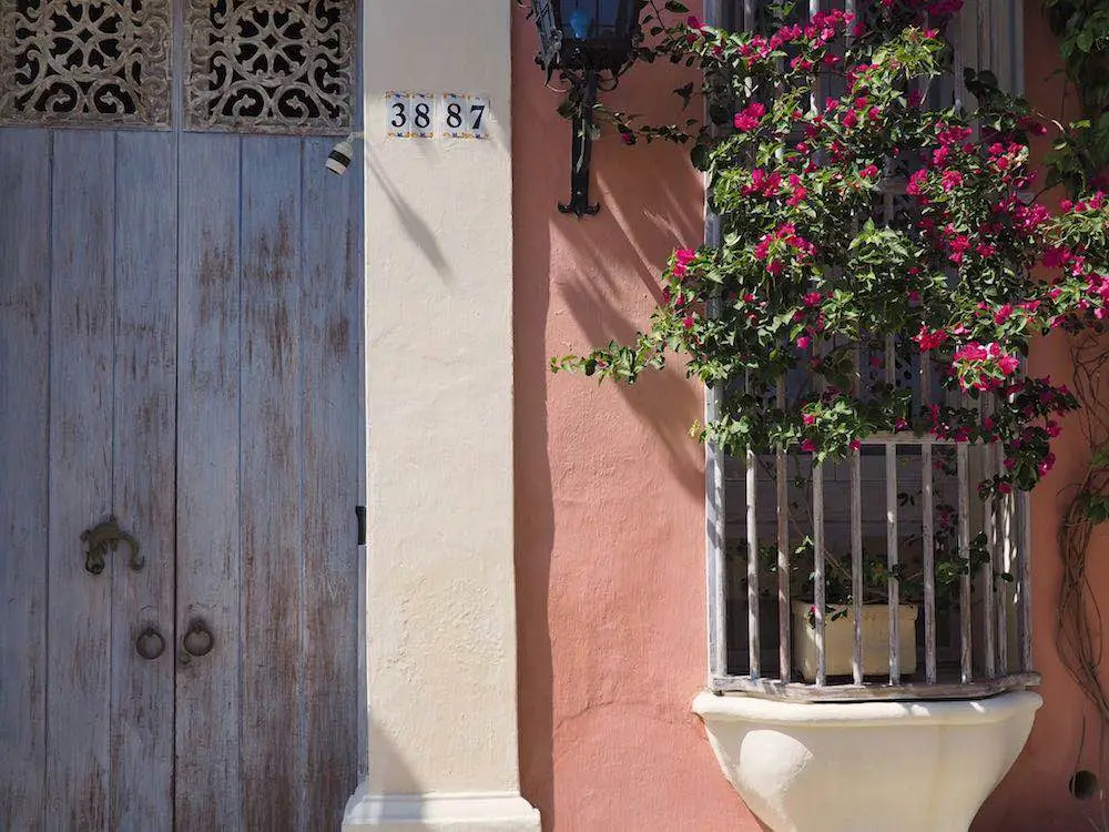 Pink coloured house