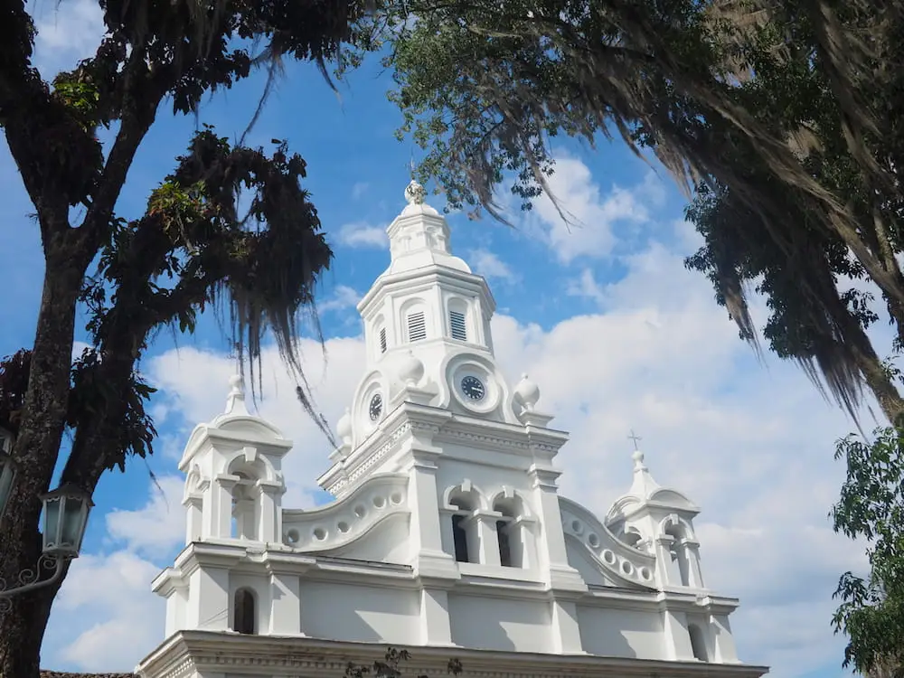 The church on Salamina's main plaza