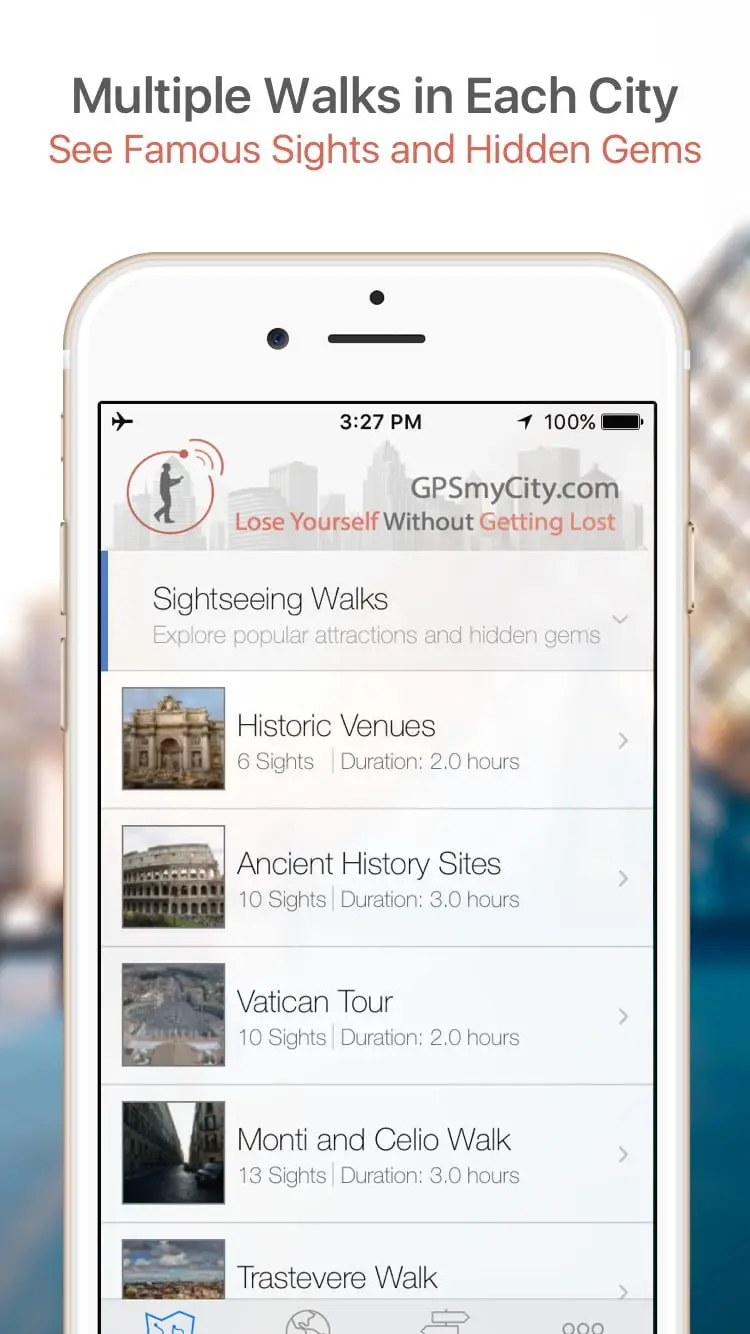 GPSmyCity - multiple walks GPSmyCity app - multiple walks