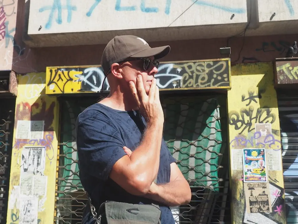 Ian listens during the Valparaiso walking tour