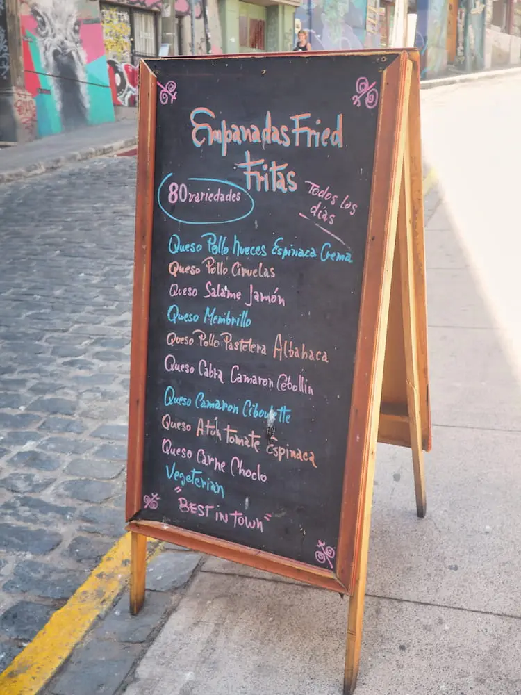 Menu board outside Delicia Express