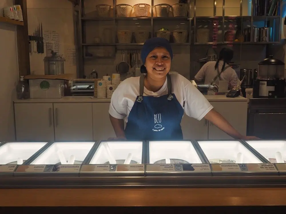 The ice cream parlour inside Blu