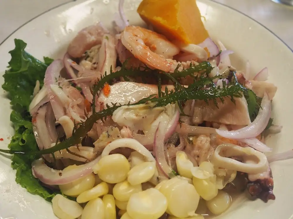 Mixed ceviche at Canta Rana