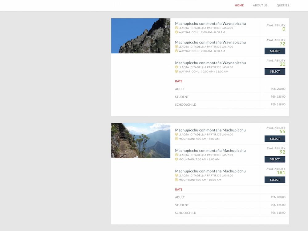 The official Machu Picchu booking website