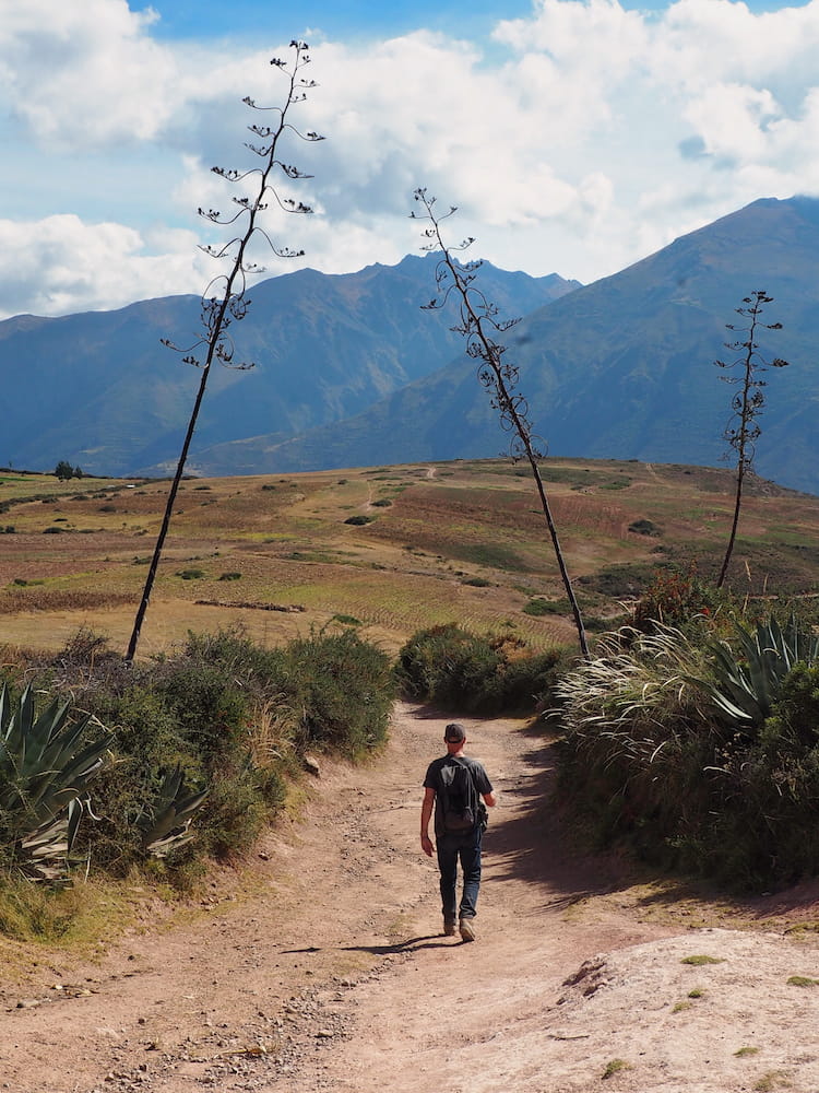 Ian walking the trail to the Salineras de Maras