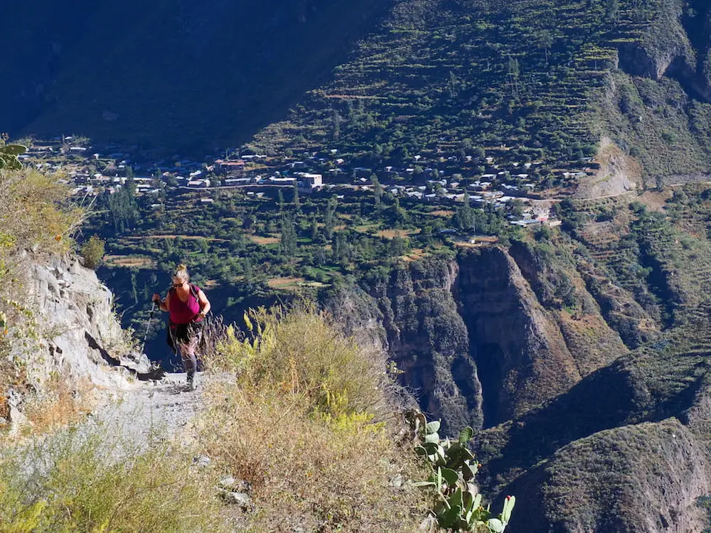 Nicky climbing up from San Juan de Chuccho