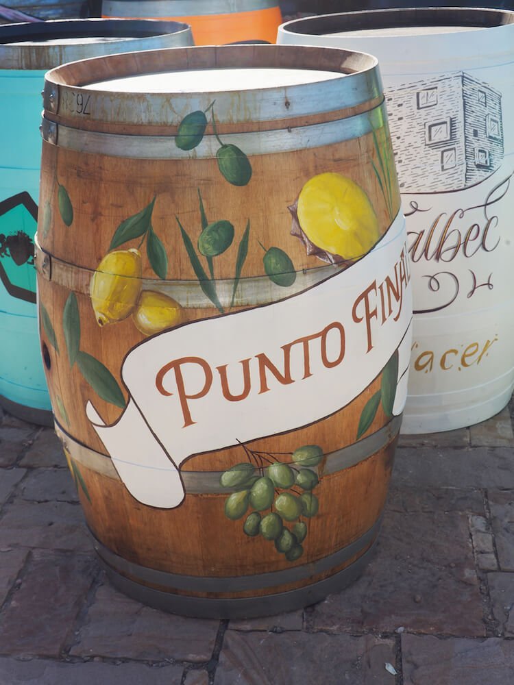 Painted barrel at Renacer Vineyard