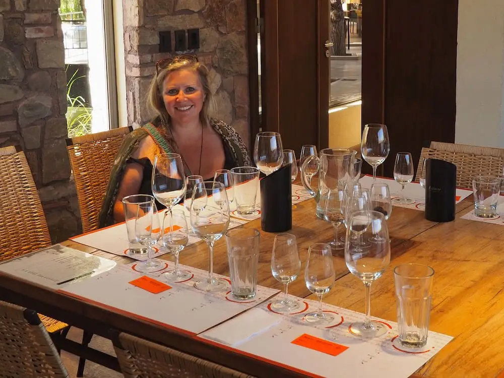Nicky in the Renacer tasting room