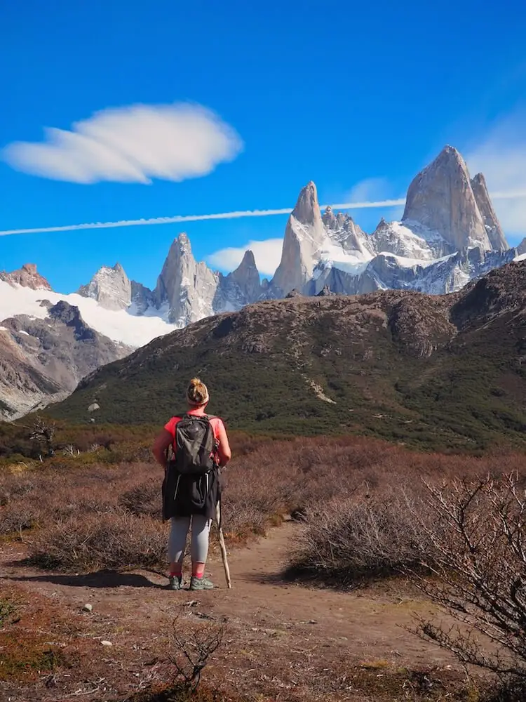 Nicky looks on to Mount Fitz Roy