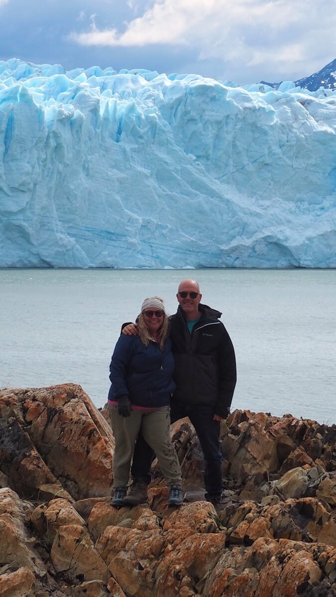 Ian and Nicky in front of the glacier