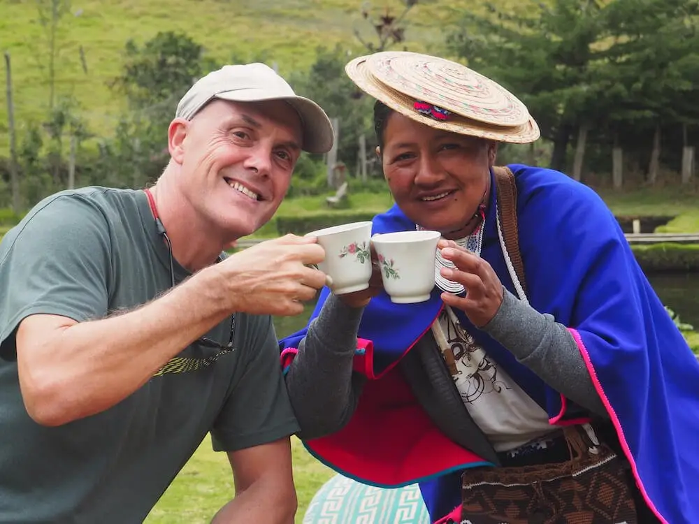 Ian and Maria sharing a cup of tea
