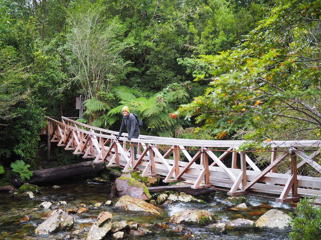 Cascadas Escondidas - Ian standing on bridge