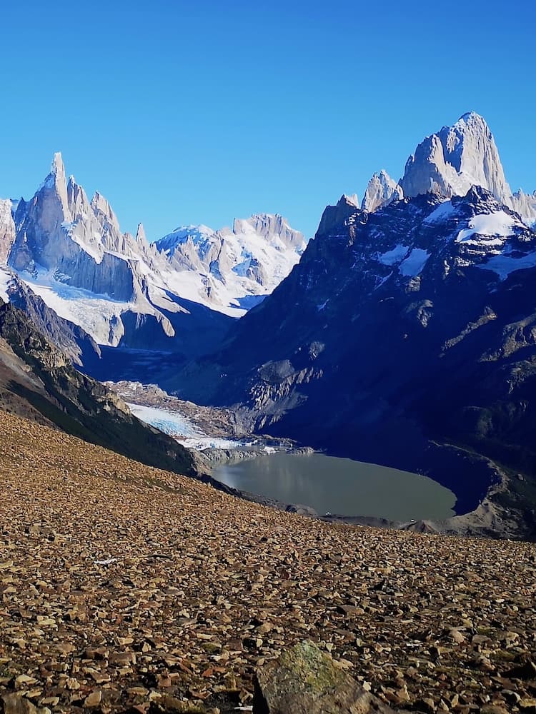 View of both Cerro Torre and Mount Fitz Roy