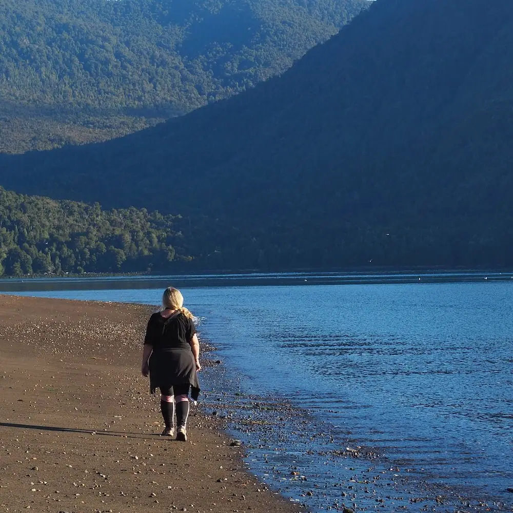 Nicky walking on the beach