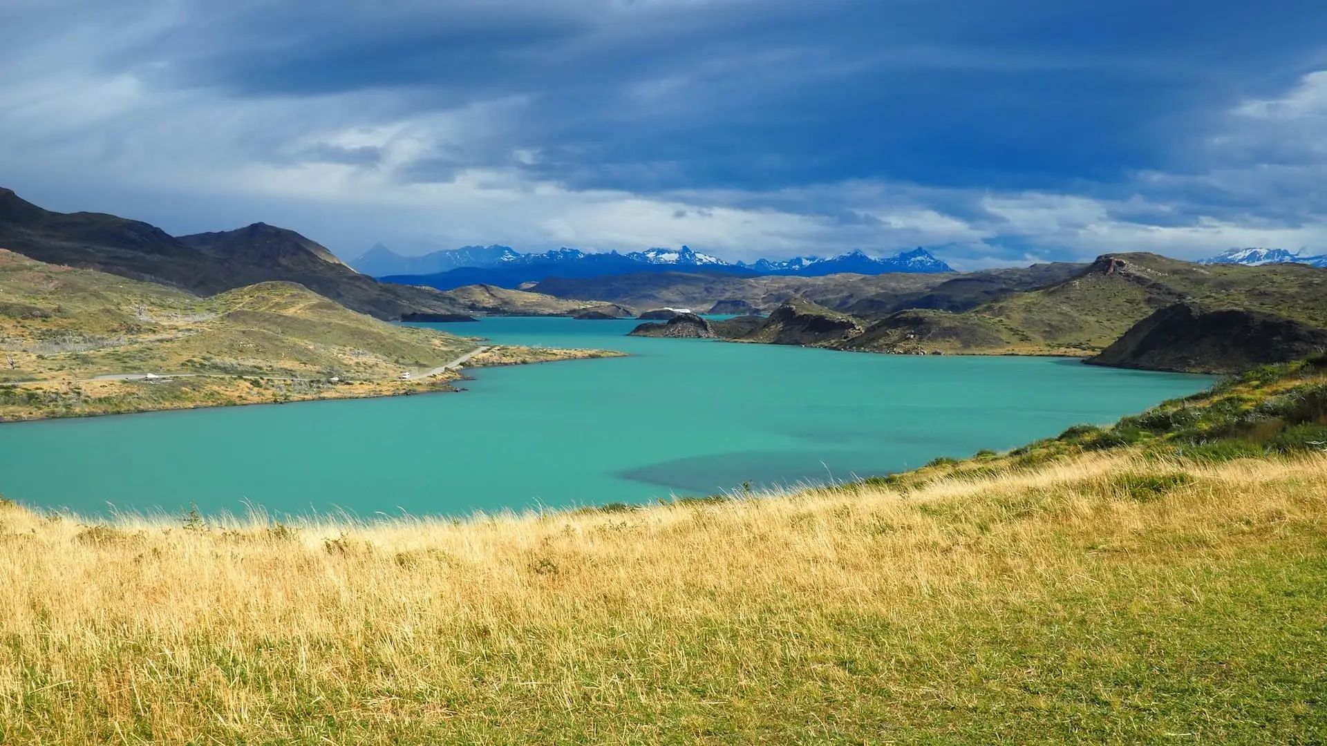 View of Lago Pehoé from the Mirador Salto Grande trail