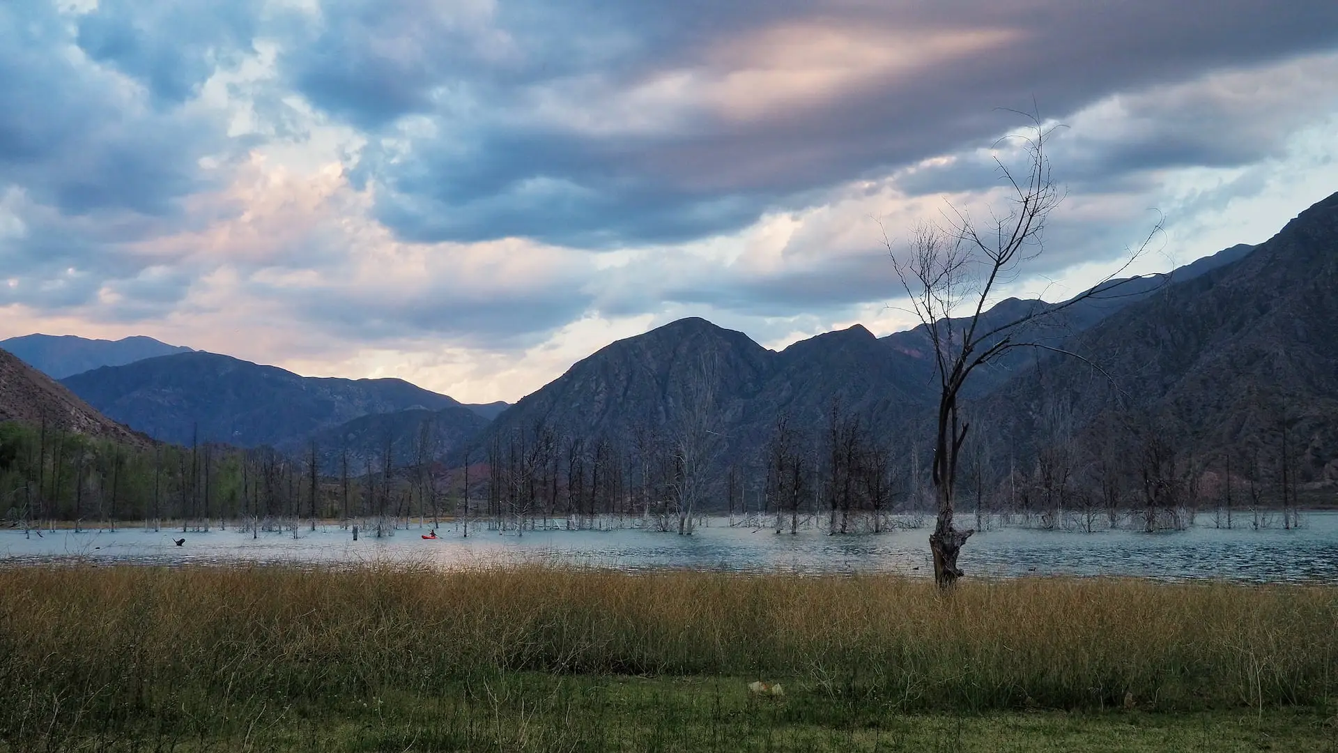 Storm clouds above a lake