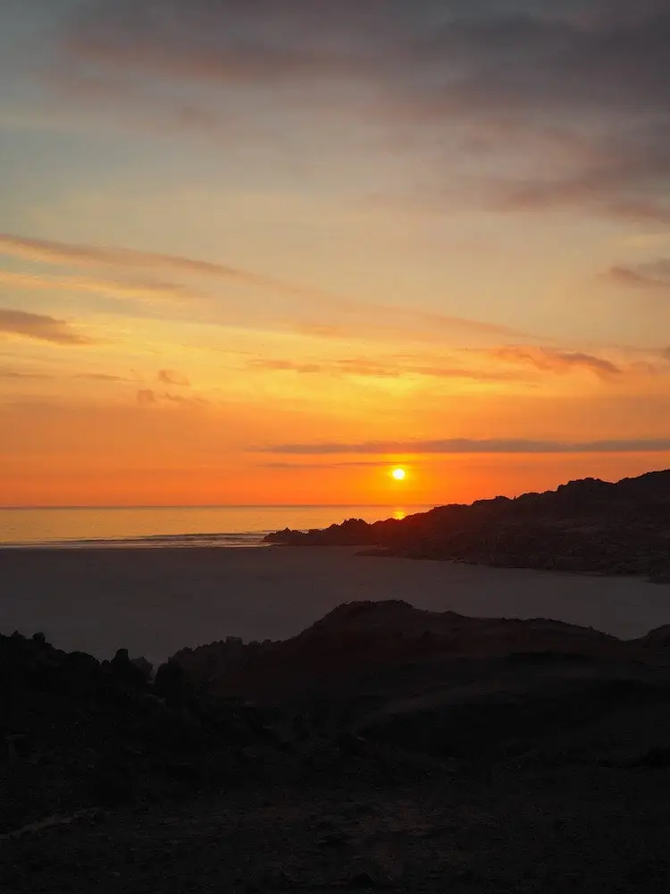 View of sunset from "Wild Love" camping spot