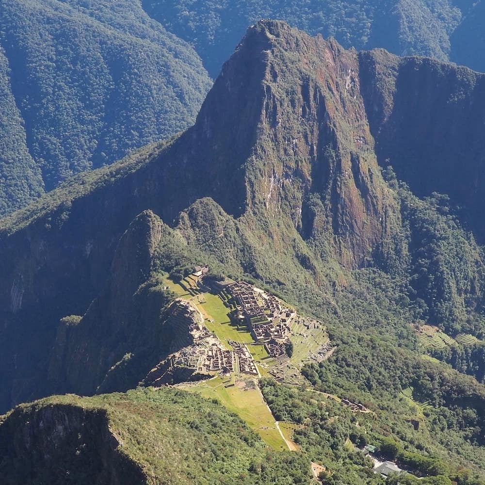 View of Machu Picchu from the mountain