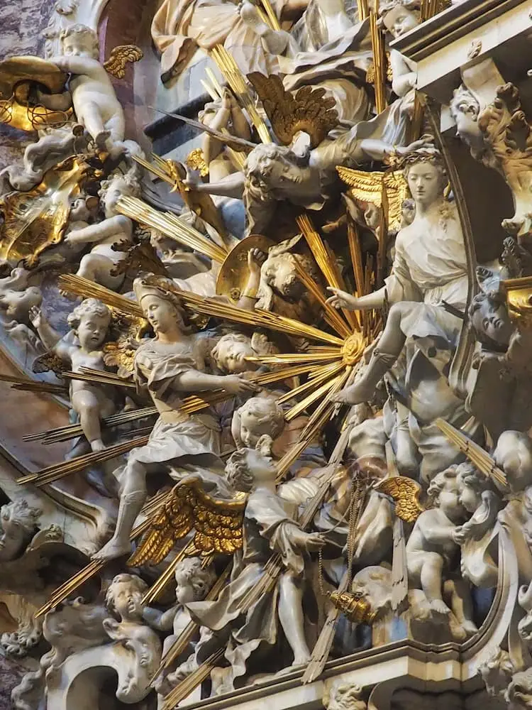 Day Trips from Madrid - Toledo.... A cathedral sculpture including a variety of angel figures