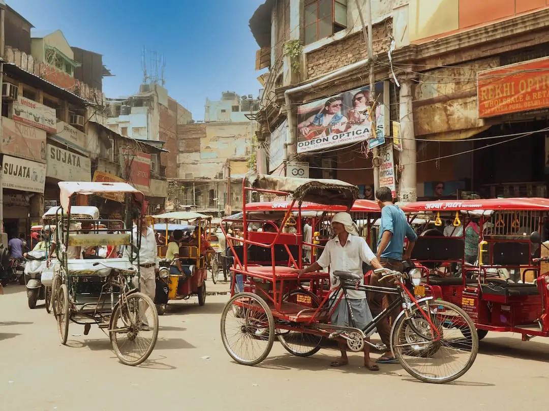 Delhi - India A busy street in Delhi