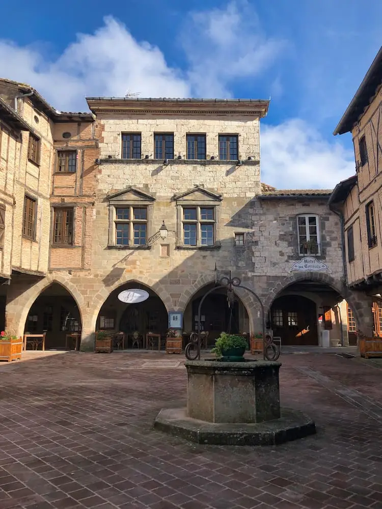 Stone arches in a medieval square