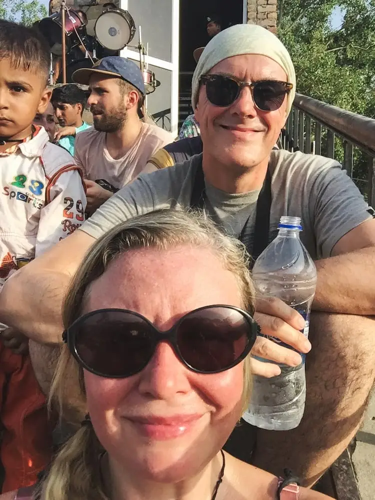 Ian and Nicky selfie on the steps of the viewing area