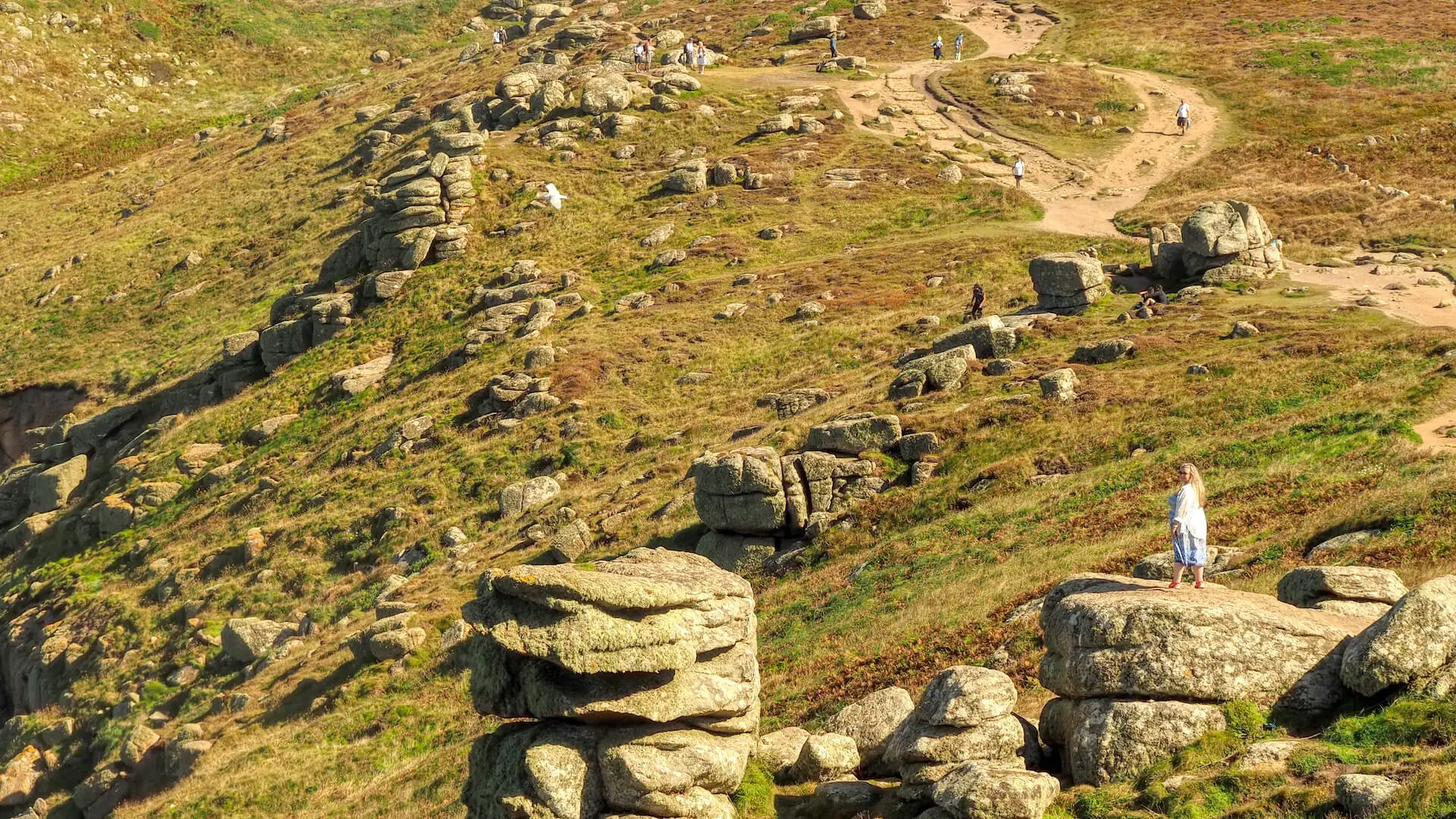 Sennen Cove to Lands End Coastal Walk footpath..