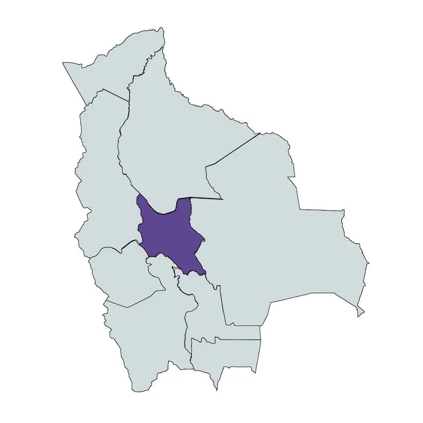 Map of Sucre, Cochabamba & the central valleys