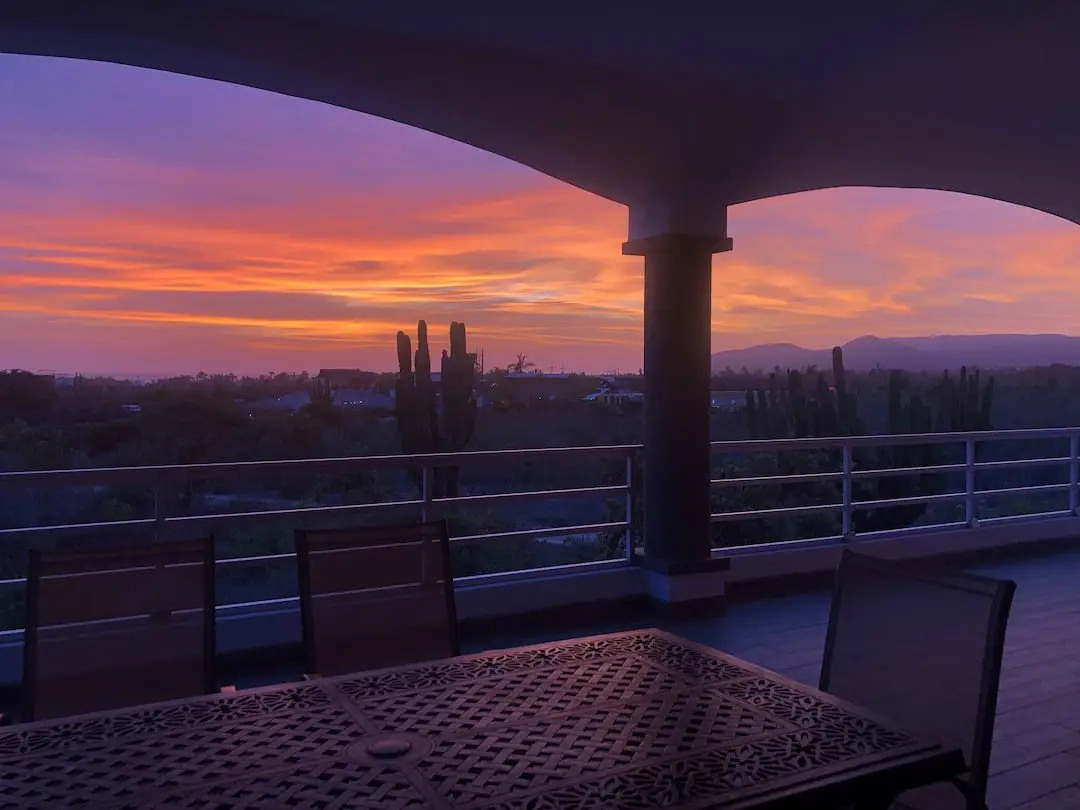 Sunset from the lower terrace