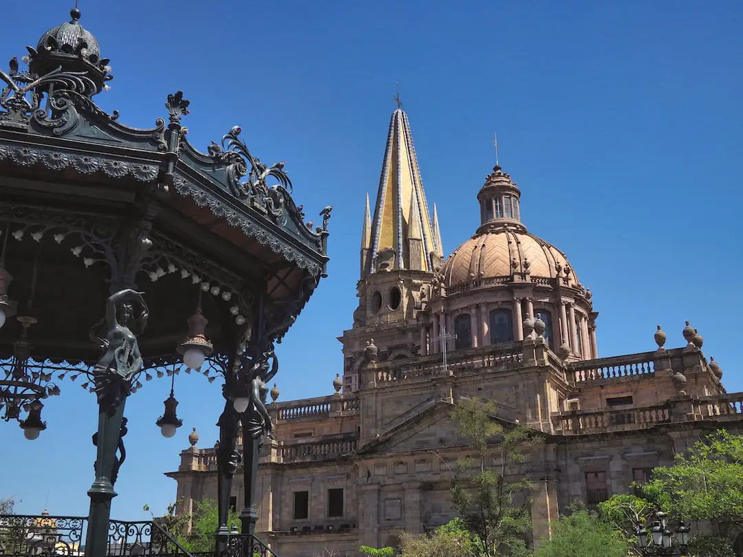 Plaza de Armas bandstand with the cathedral behind