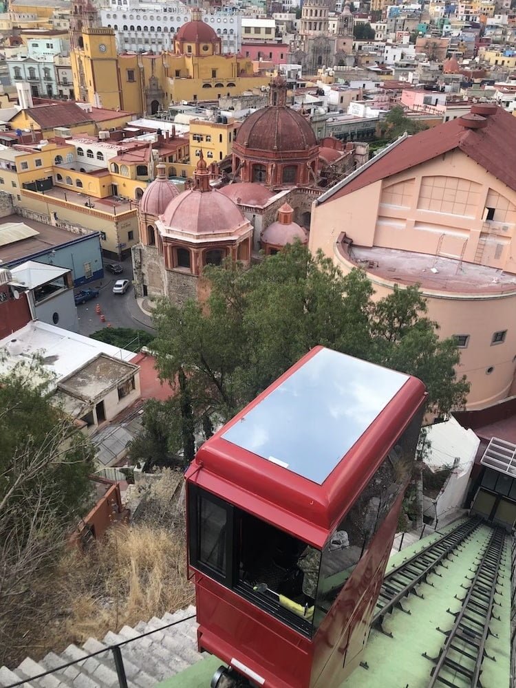 Guanajuato funicular ascending to El Pipila
