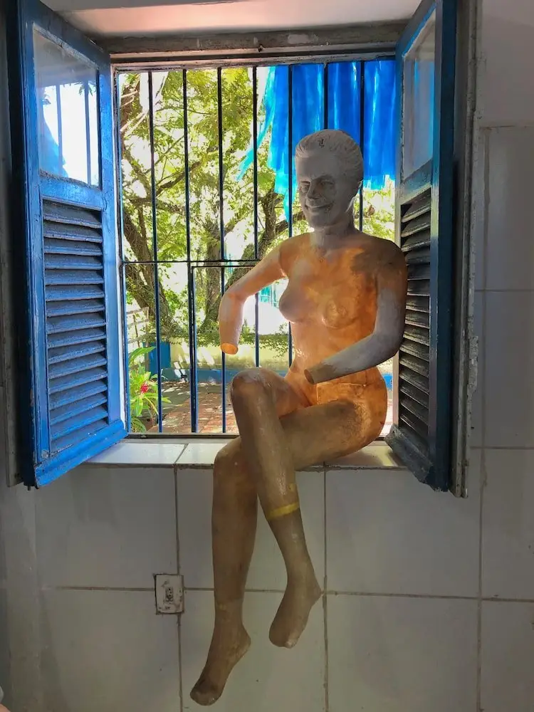 Puppet Museum Olinda.. A stripped down puppet in one of the museum windows