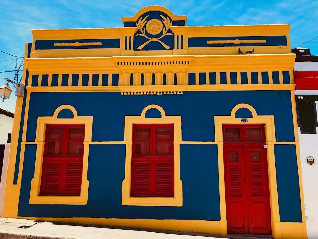 Rua Quinze de Novembro house - Olinda. Brightly coloured house in Olinda