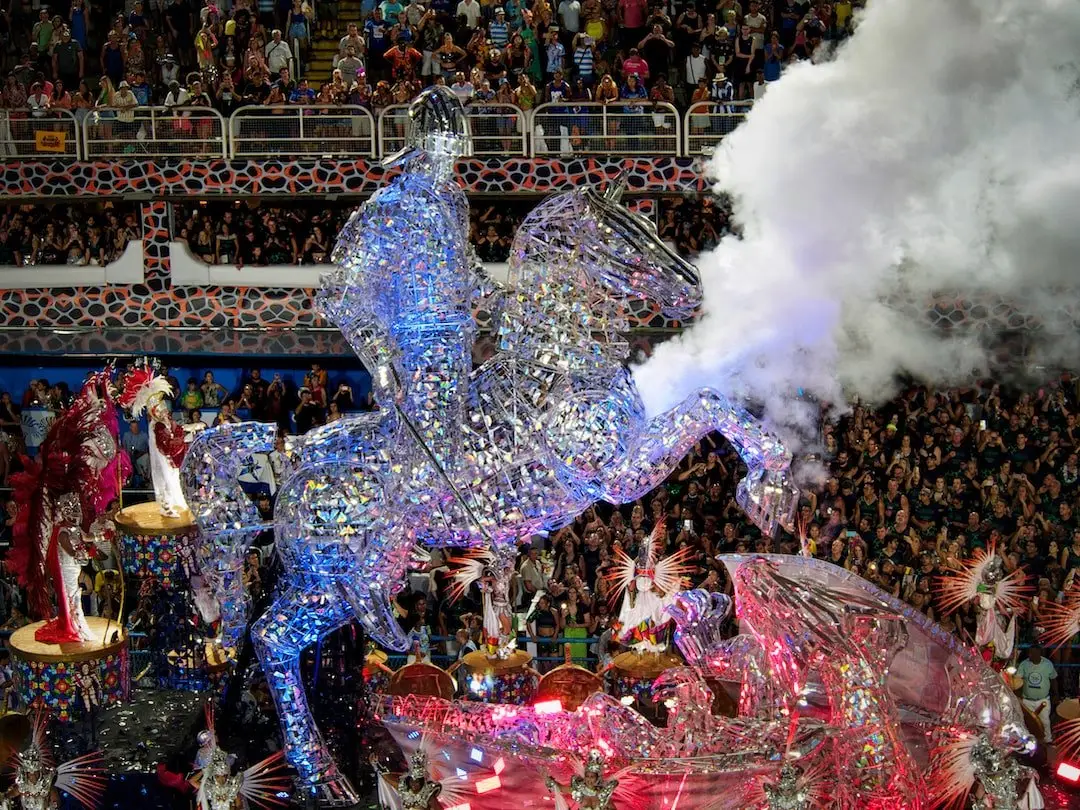 Sambadrome float - Rio de Janeiro - Brazil. Sambadrome float depicting George and the dragon