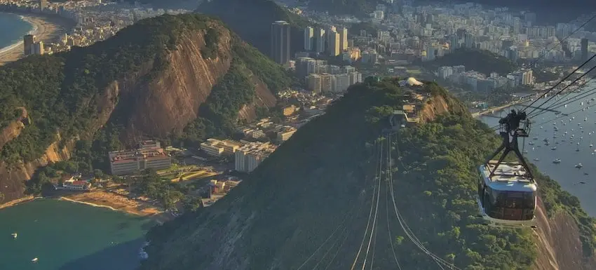 View of south Rio de Janeiro from Sugar Loaf Mountain Brazil View of south Rio de Janeiro