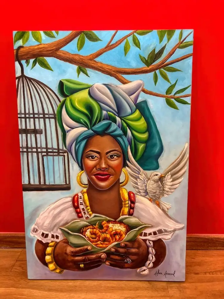 Artwork of a Baiana de Acaraje - Salvador Painting of a Baiana de Acaraje
