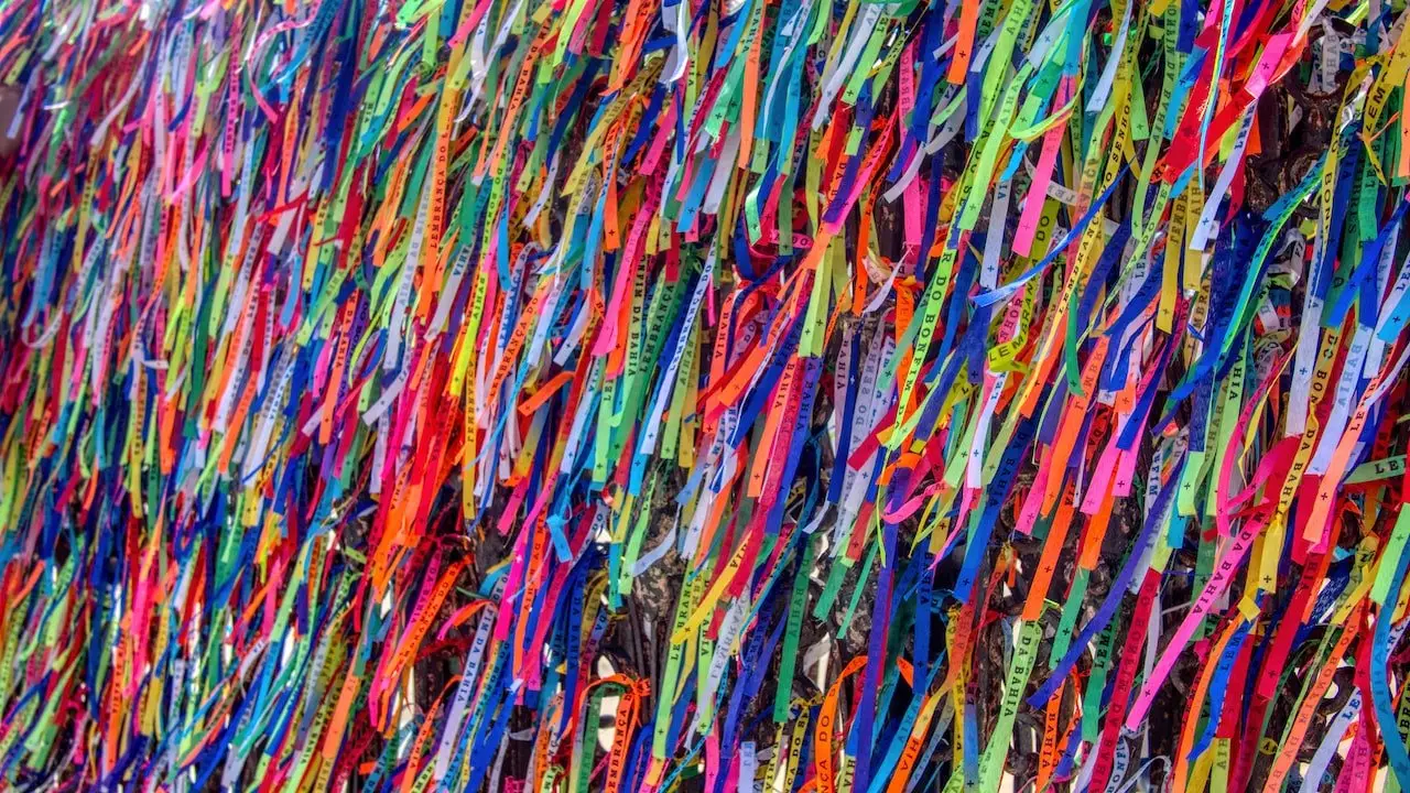 Bonfim Ribbons at Basilica do Senhor do Bonfim - Salvador Brazil.... Bonfim ribbons