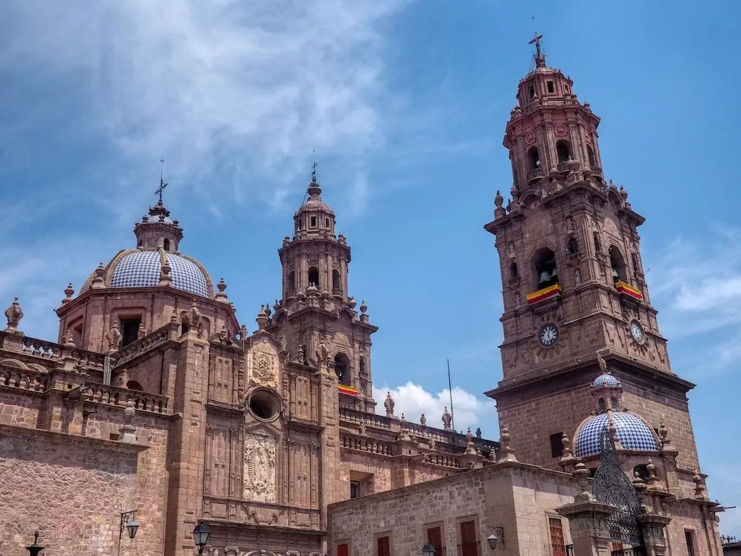 Morelia Cathedral - Michoacan Mexico Morelia Cathedral from below