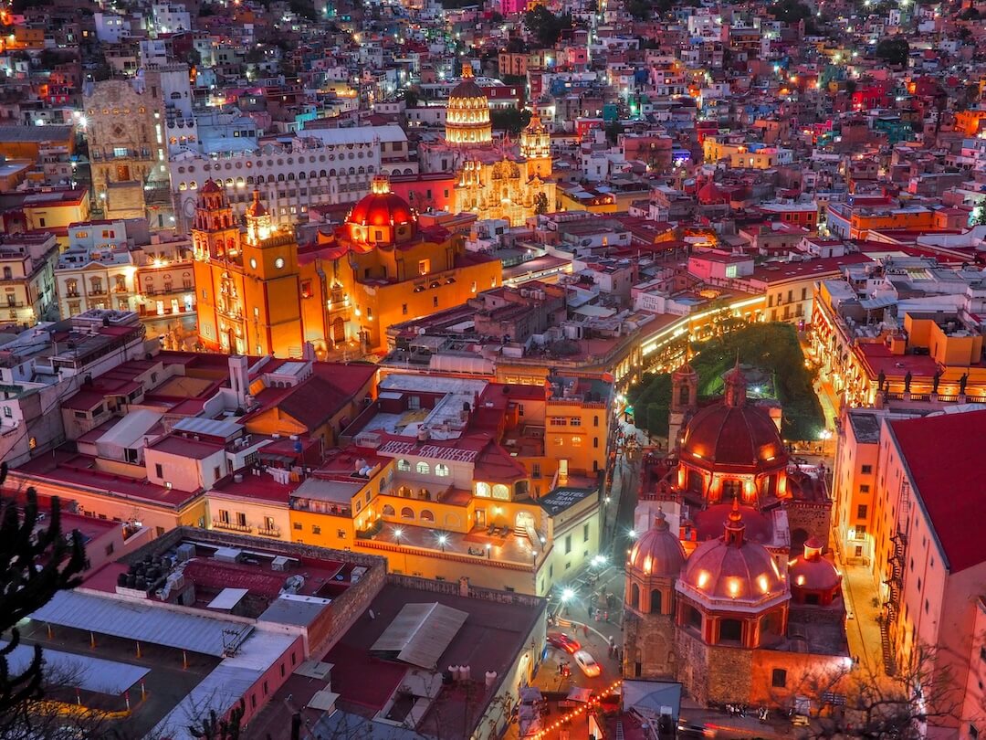  Looking down on Guanajuato lit up at night